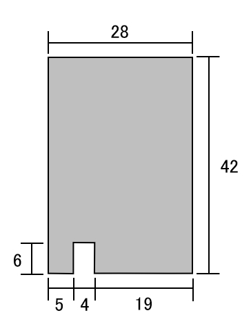 塗框　片面用　上桟・下桟　寸法図